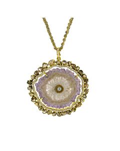Agate Pendant with Double Diamond Frame from Di Massima