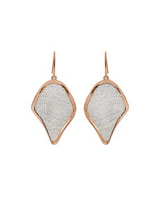Two Tone St Silver and Mesh Earrings 