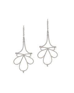 14k Diamond Lotus Flower Earrings