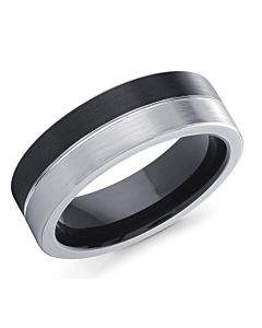 Men's Half & Half Cobalt Wedding Ring