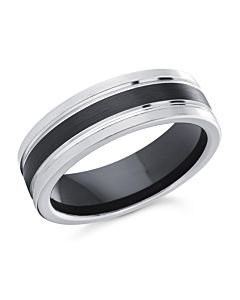 Men's 7 mm B/W Cobalt Wedding Ring