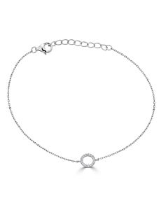 Petite Chain Bracelet with Diamond Circle
