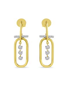 Paperclip Earrings with Dashing Diamonds