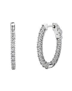 1 ct. oval diamond hoop earrings