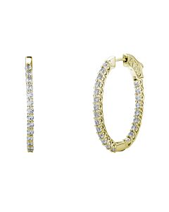 2 ct oval diamond hoop earrings