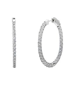 3 ct. oval diamond hoop earrings