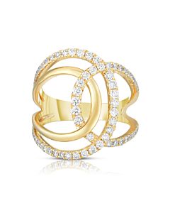 Interlocking Diamond Swirl Ring
