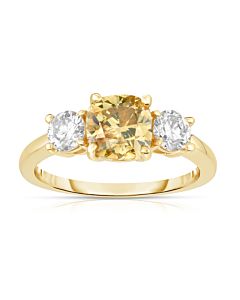 Fancy Color Three Stone Ring