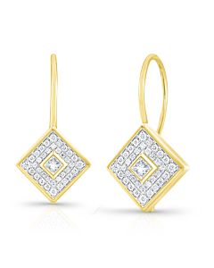 Princess Diamond Shield Earrings