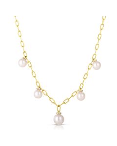 Contemporary Pearl and Diamond Necklace