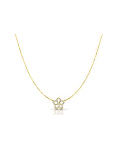 Single Diamond Flower Necklace